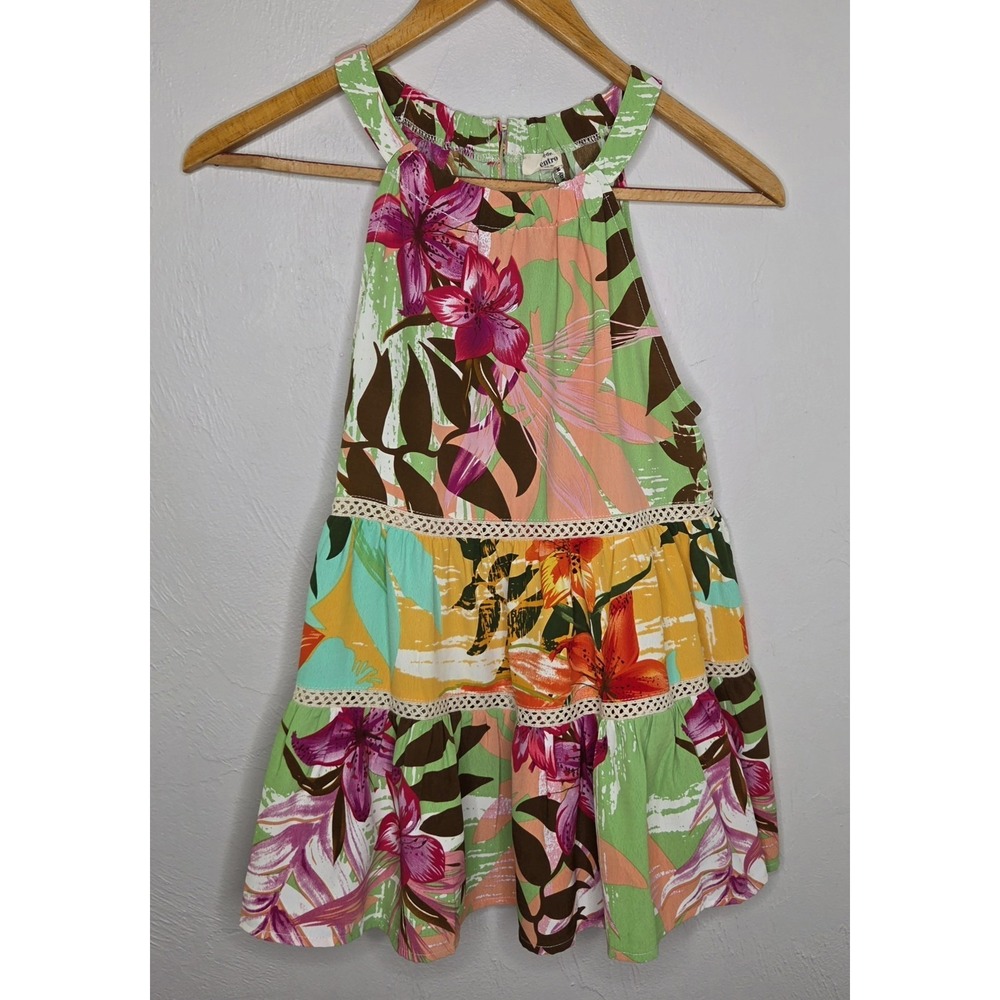 *NEW w/Tags Entro Women's Size Small Sleeveless Tropical Floral Hawaiian Top
